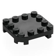 Plate Round Corners 4 x 4 x 2/3 Circle with Reduced Knobs (Black)