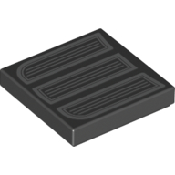 Tile 2 x 2 with Dark Bluish Grey Grill Print (Black)