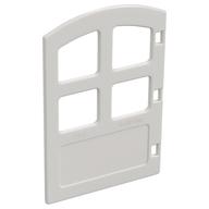 Duplo Door 1 x 4 x 4 with Four Panes, Same Size and Curved Top (White)