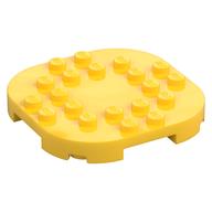 Plate Round Corners 6 x 6 x 2/3 Circle with Reduced Knobs (Yellow)