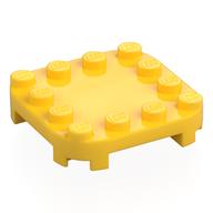 Plate Round Corners 4 x 4 x 2/3 Circle with Reduced Knobs (Yellow)