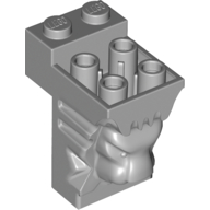 Brick Special 2 x 3 x 3 with Cutout and Lion Head [Solid Studs] (Light Bluish Gray)