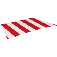 Sail 36 x 20 Trapezoid with 4 Holes, Red Stripes Print (White)