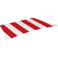 Sail 33 x 17 Trapezoid with 4 Holes, Red Stripes Print (White)