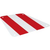 Sail 19 x 17 Square with 4 Holes, Red Stripes Print (White)