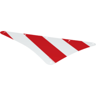 Sail Triangular 16 x 24 with 6 Holes, Red Stripes Print (White)