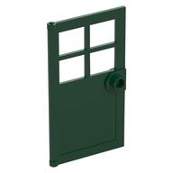 Door 1 x 4 x 6 with 4 Panes and Stud Handle (Dark Green)