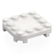 Plate Round Corners 4 x 4 x 2/3 Circle with Reduced Knobs (White)