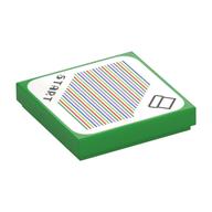 Tile 2 x 2 with 'Start', Pipe, and Barcode Print (Sticker) (Bright Green)