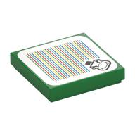 Tile 2 x 2 with Bowser Jr and Barcode Print (Sticker) (Green)