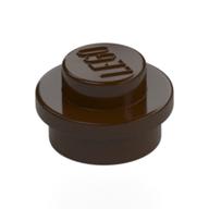 Plate Round 1 x 1 with Solid Stud (Dark Brown)