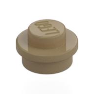 Plate Round 1 x 1 with Solid Stud (Dark Tan)