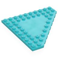 Wedge Plate 10 x 10 Cut Corner [No Centre Studs] (Medium Azure)