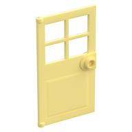 Door 1 x 4 x 6 with 4 Panes and Stud Handle (Bright Light Yellow)