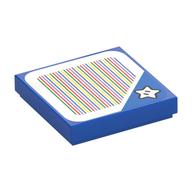 Tile 2 x 2 with Star and Barcode Print (Sticker) (Blue)