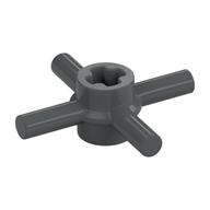 Technic Axle Connector Hub with 4 Bars at 90°, Reinforced Axle Hole (Dark Bluish Gray)