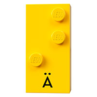 Braille Brick 2 x 4 with 3 Studs ⠜ and 'Ä' Print (Yellow)