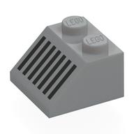 Brick Sloped 45° 2 x 2 with Black Grill Print (Light Bluish Gray)