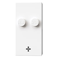 Braille Brick 2 x 4 with 2 Studs ⠒ and '÷' Print (White)