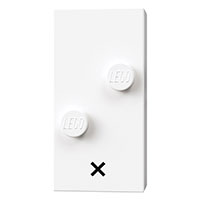 Braille Brick 2 x 4 with 2 Studs ⠔ and 'x' Print (White)