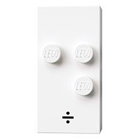 Braille Brick 2 x 4 with 3 Studs ⠲ and '÷' Print (White)