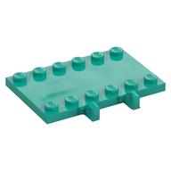 Hinge Plate 4 x 6 with Two 1 x 6 Studs and Recessed 2 x 6 Middle (Dark Turquoise)