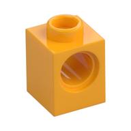 Technic Brick 1 x 1 with Pin Hole (Bright Light Orange)