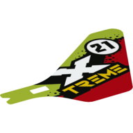Wing, Tail, with '21' 'X-TREME' on Lime/Red Print ([No Color/Any Color])