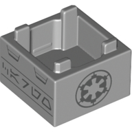 Container Box 2 x 2 x 1 with Dark Bluish Grey Imperial Insignia Print (Light Bluish Gray)