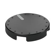 Tile Round 2 x 2 with Dots around Edge and Light Bluish Gray Line (Volume Knob) Print (Black)