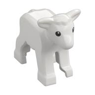 Animal, Sheep / Lamb with Black Eyes with White Pupils Print (White)