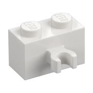 Brick Special 1 x 2 with Vertical Clip [Open O Clip] (White)