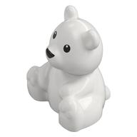 Duplo Animal Bear, Sitting, Black Eyes and Nose Print (White)