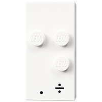 Braille Brick 2 x 4 with 3 Studs ⠲ and '. ÷' Print (White)