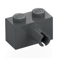 Brick Special 1 x 2 with Pin - Bottom Stud Holder (Dark Bluish Gray)