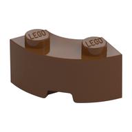 Brick Round Corner 2 x 2 Macaroni with Stud Notch and Reinforced Underside [New Style] (Reddish Brown)