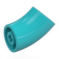 Brick Round 2 x 2 D. Tube with 45° Elbow and Axle Holes (Crossholes) at Each End [SHORT] (Medium Azure)