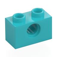 Technic Brick 1 x 2 [1 Pin Hole] (Medium Azure)