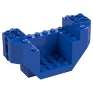 Wedge Brick Special 4 x 10 x 4 with 3 x 4 Recessed and Pin Holes- Plane Bottom (Blue)