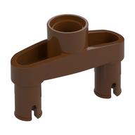 Technic Pin Connector 3L with 2 Pins and Center Hole [Pin Ridges Across Part] (Reddish Brown)