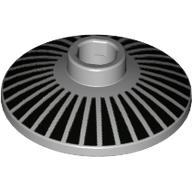Dish 2 x 2 Inverted [Radar] with Black Stripes / Radiant Print (Light Bluish Gray)