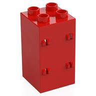 Duplo Building Wall 2 x 2 x 3 with Four Hinges (Red)