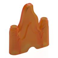 Rock / Ice / Flames, 1 x 4 with 2 Studs on the Edges (Trans-Orange)