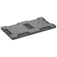 Plate Special 8 x 16 x 2/3 with Six Recessed Edges with 1 x 4 Studs and Recessed Center with 2 x 4 Studs (Dark Bluish Gray)
