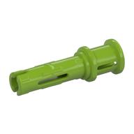 Technic Pin Long with Friction Ridges Lengthwise and Stop Bush [2 Lateral Holes, Small Pin Hole] (Lime)