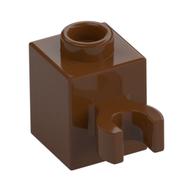 Brick Special 1 x 1 with Clip Vertical [Open O Clip, Hollow Stud] (Reddish Brown)