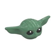 Minifig Head Special, Baby / Toddler, Pointy Ears, Black Eyes Print (Grogu / The Child / Baby Yoda) (Sand Green)