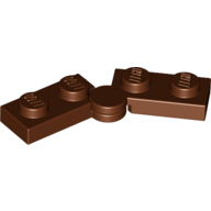 Hinge Plate 1 x 4 Swivel Top / Base - Solid Clip [Complete Assembly] (Reddish Brown)