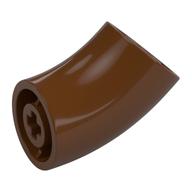 Brick Round 2 x 2 D. Tube with 45° Elbow and Axle Holes (Crossholes) at Each End [SHORT] (Reddish Brown)