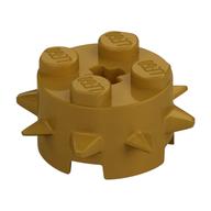 Brick Round 2 x 2 Special with Spikes (Pearl Gold)
